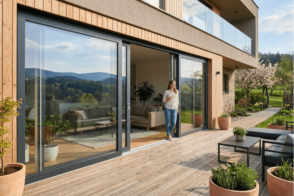 Je lepší volba otevírací nebo posuvné dveře na balkon či terasu?
