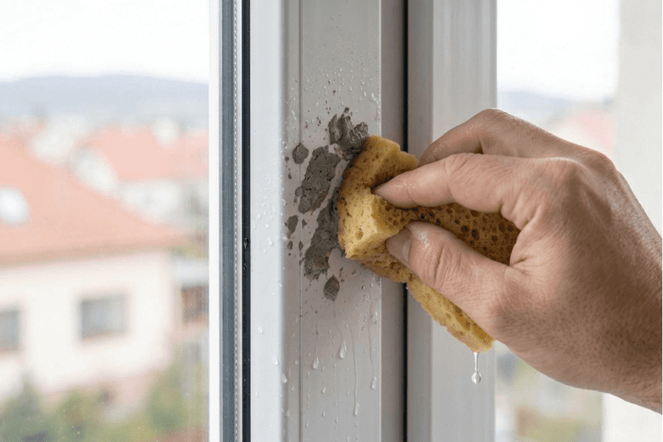 Zbytky malty na plastovém okně | IMCA.cz